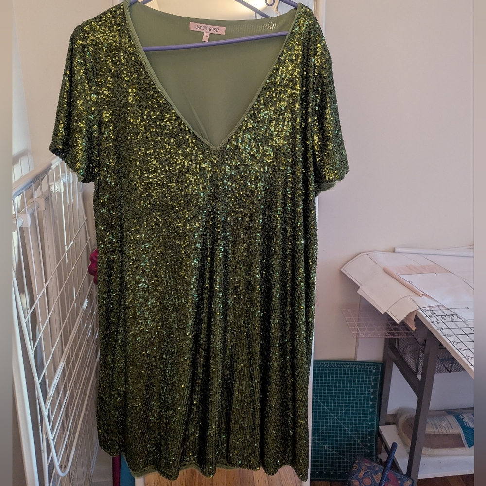 Sparkling Green Sequin Mini Dress